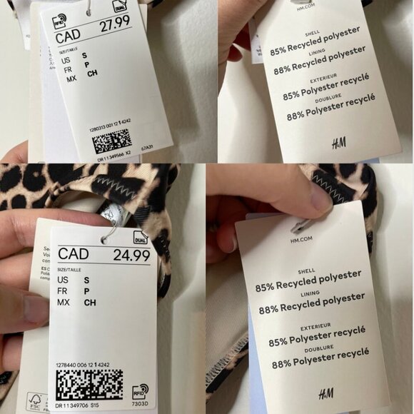 NWT H&M Leopard Print Cheeky Bikini Set S - Picture 14 of 15